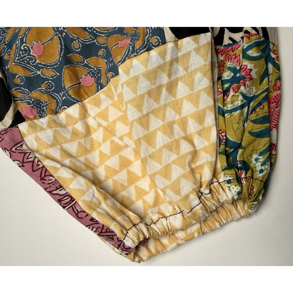 Ashley Taylor Patchwork Balloon Pants One Size Multicolor Pockets Made in India - Picture 9 of 11